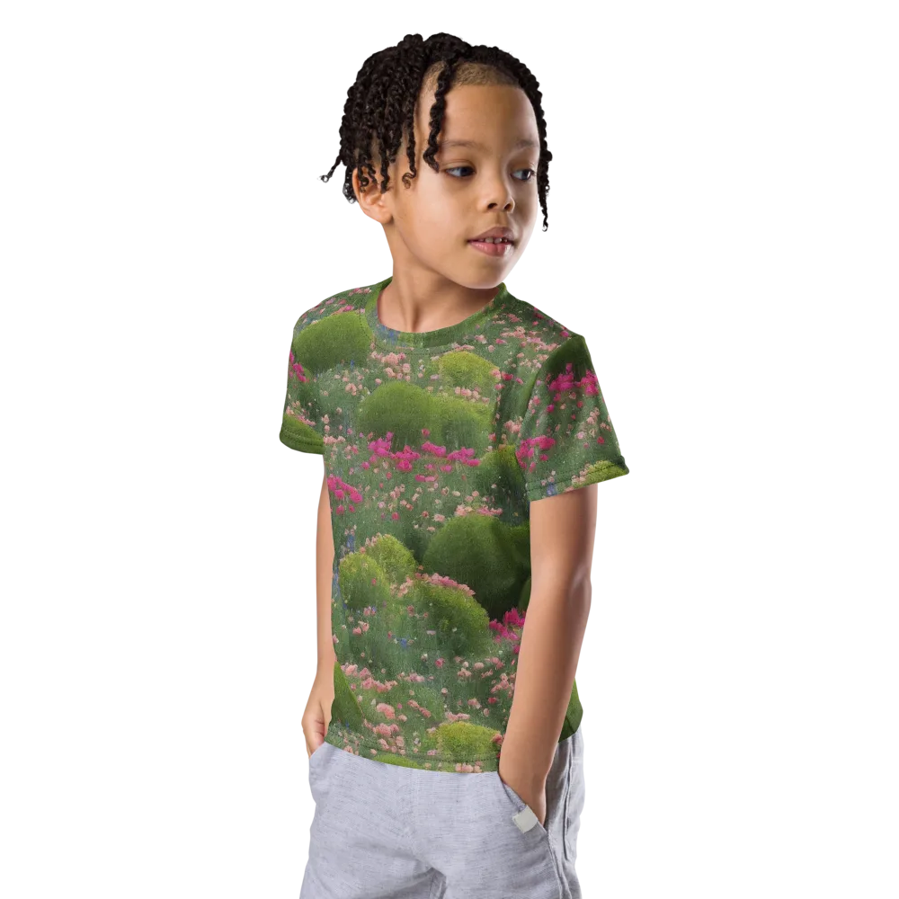 Meadow Mirage on Kids Crew Neck T-Shirt — Left Front