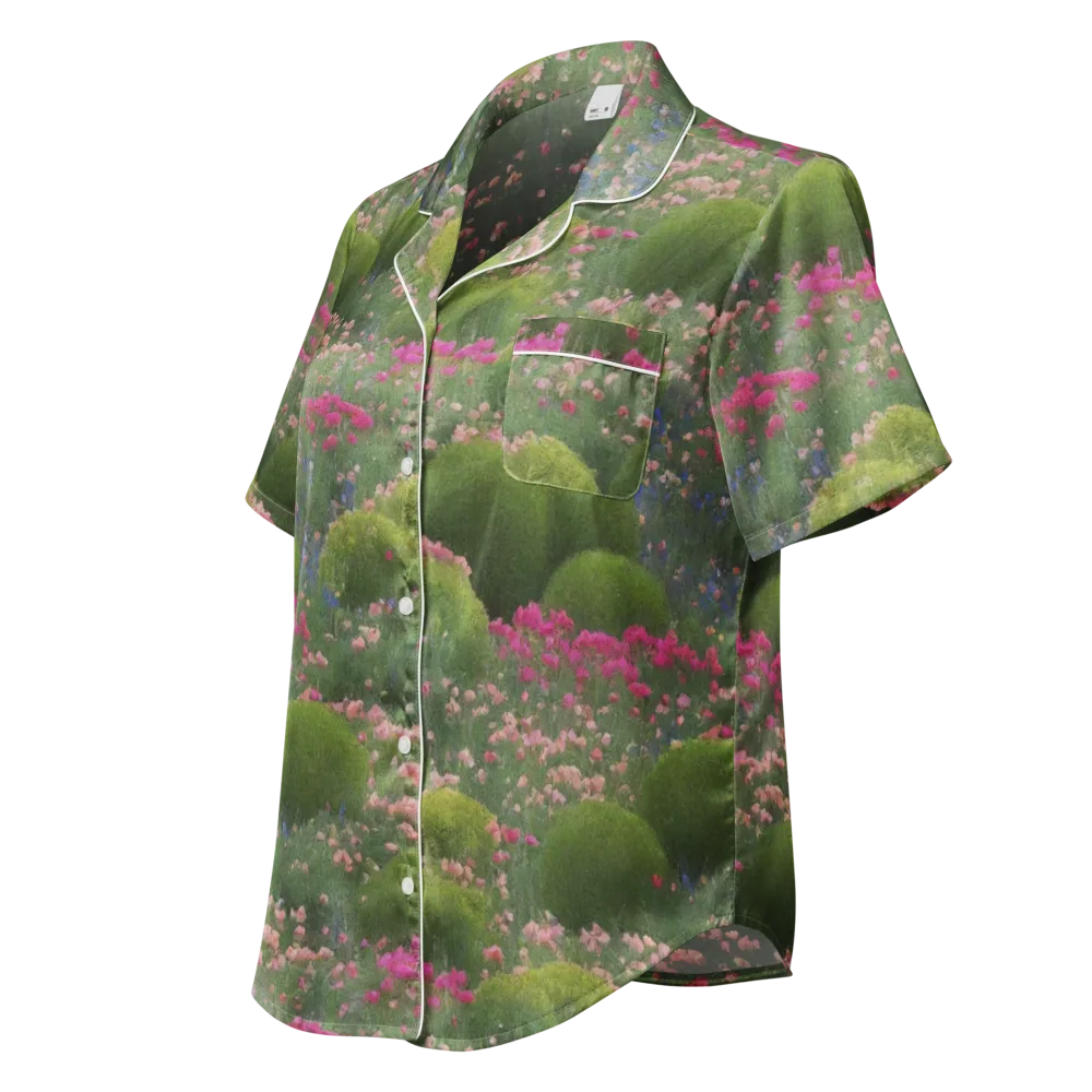 Meadow Mirage on Women's Short Sleeve Pajama Top — Left Front