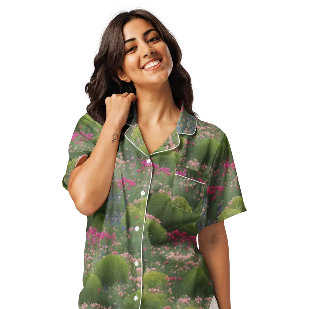 Meadow Mirage on Women's Short Sleeve Pajama Top — Front