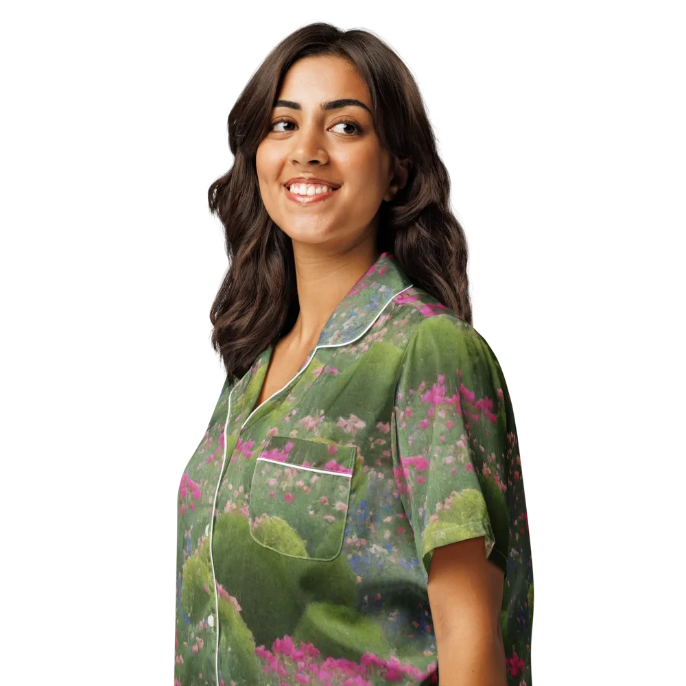 Meadow Mirage on Women's Short Sleeve Pajama Top — Left Front