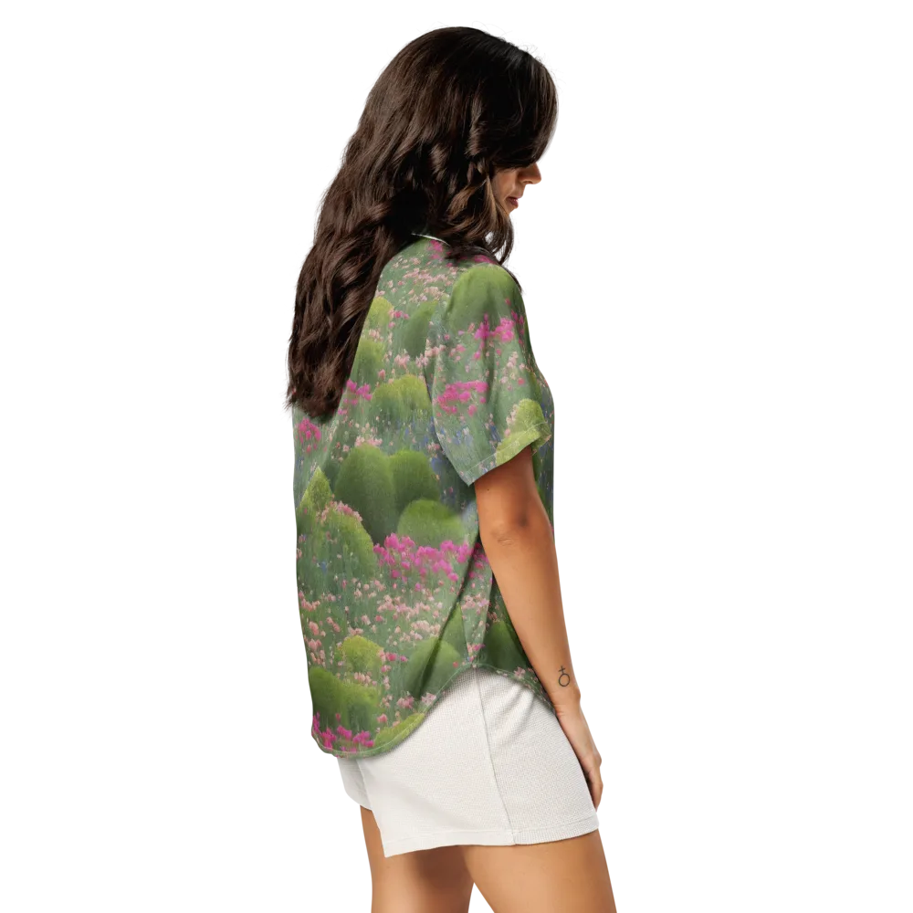 Meadow Mirage on Women's Short Sleeve Pajama Top — Right Back