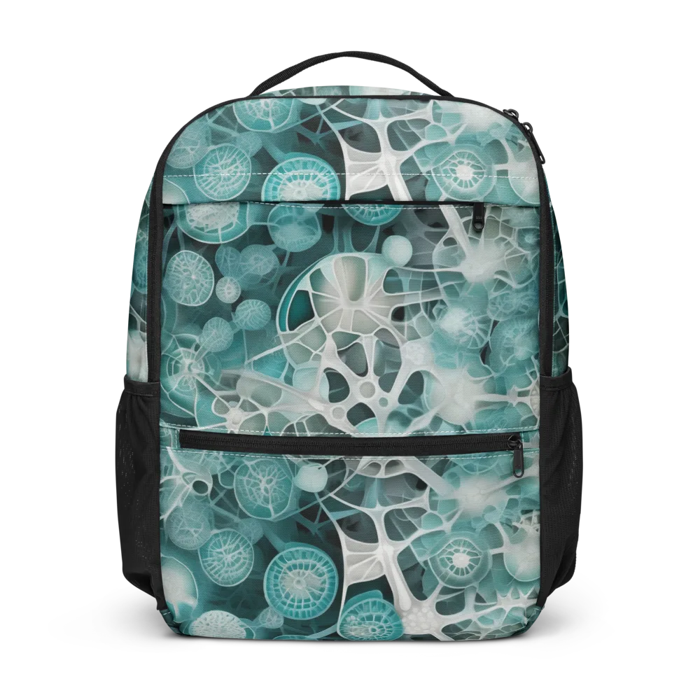 Aqua Neural Bloom on Utility Backpack — Front
