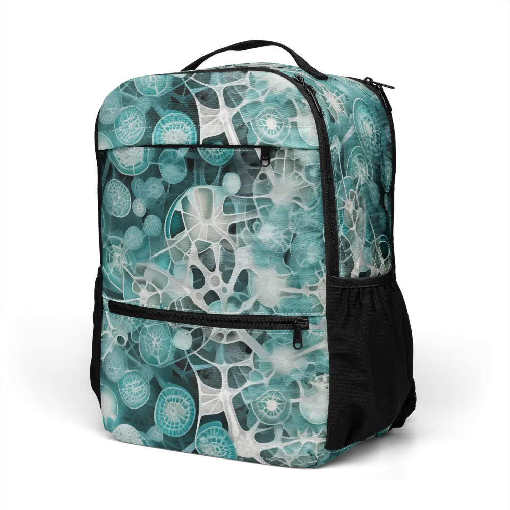 Aqua Neural Bloom on Utility Backpack — Left Front