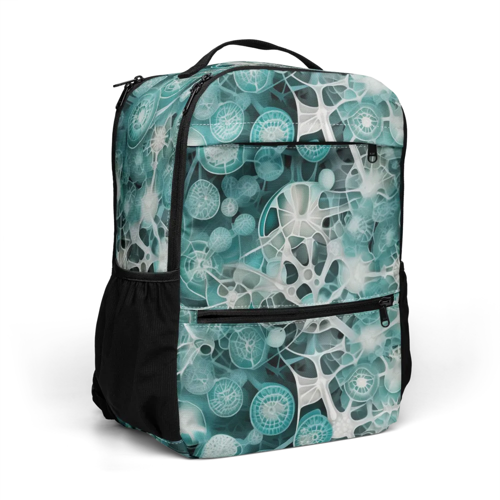 Aqua Neural Bloom on Utility Backpack — Right Front