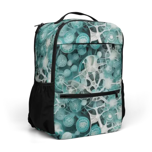 Aqua Neural Bloom on a Utility Backpack