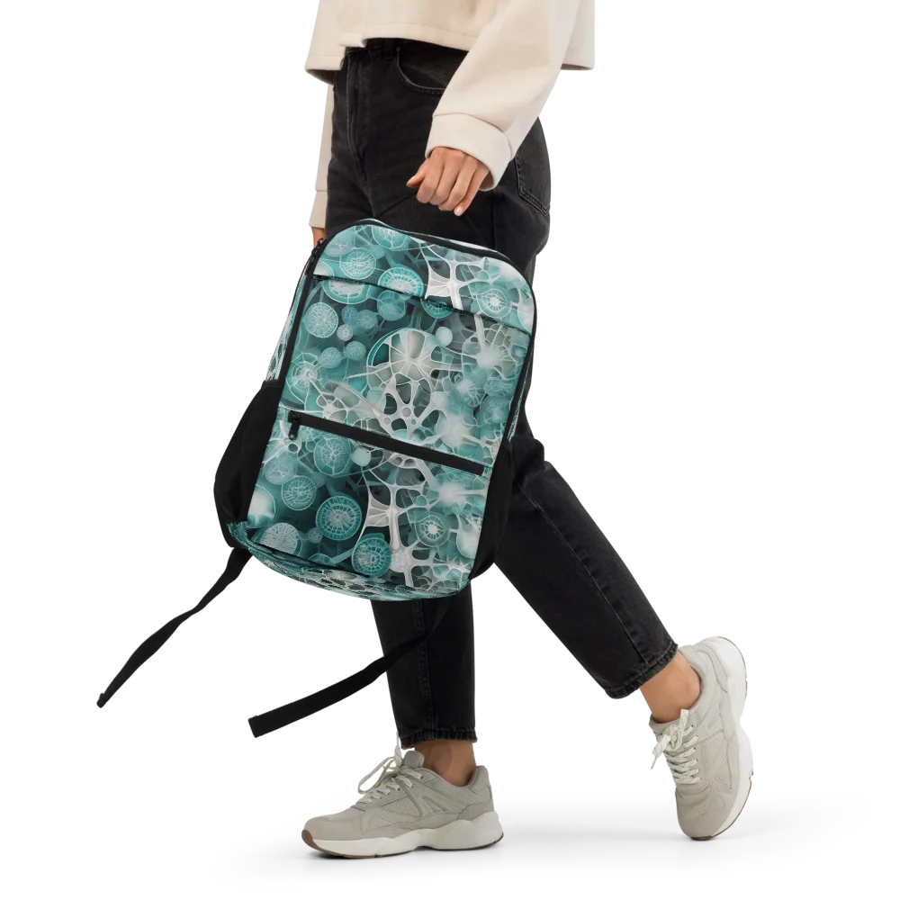 Aqua Neural Bloom on Utility Backpack — Front