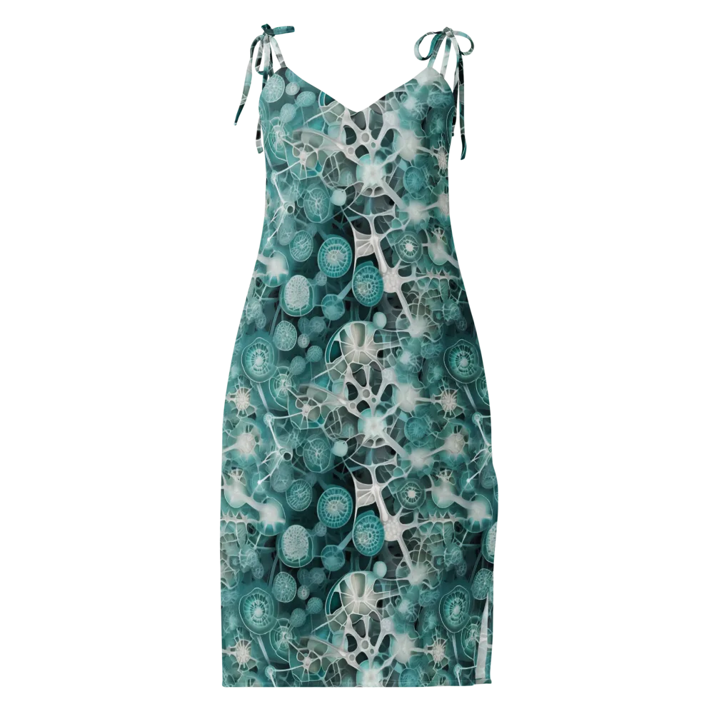 Aqua Neural Bloom on Slip Dress — Front
