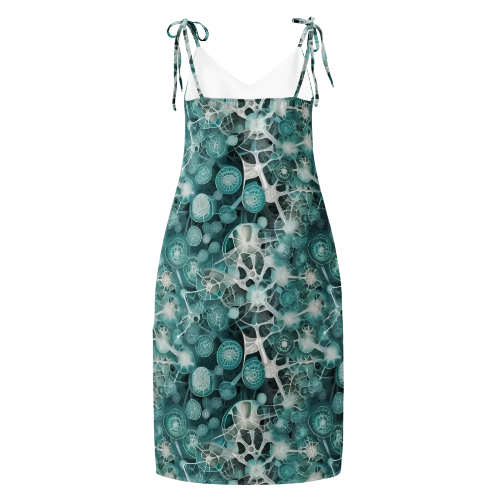Aqua Neural Bloom on Slip Dress — Back