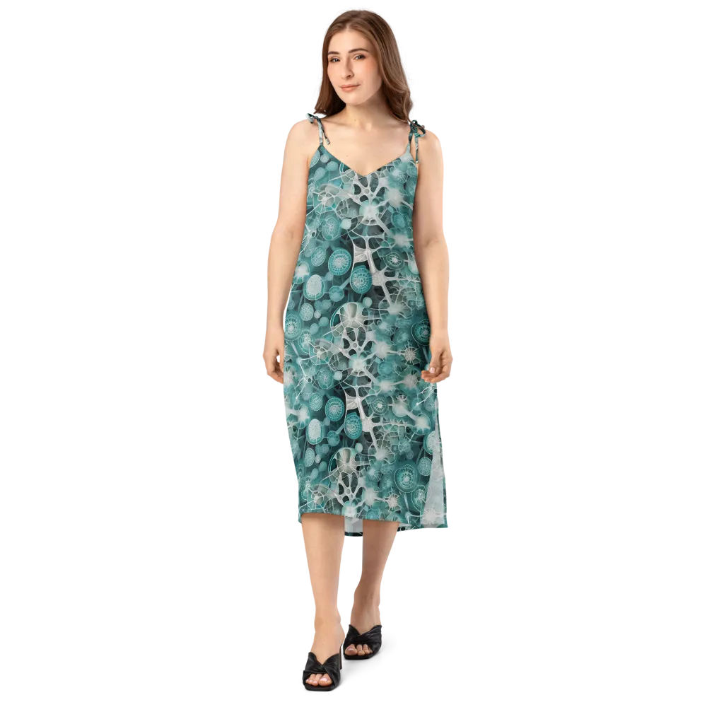 Aqua Neural Bloom on Slip Dress — Front