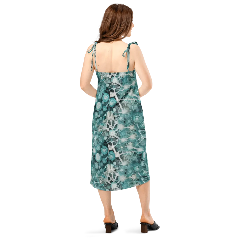 Aqua Neural Bloom on Slip Dress — Back