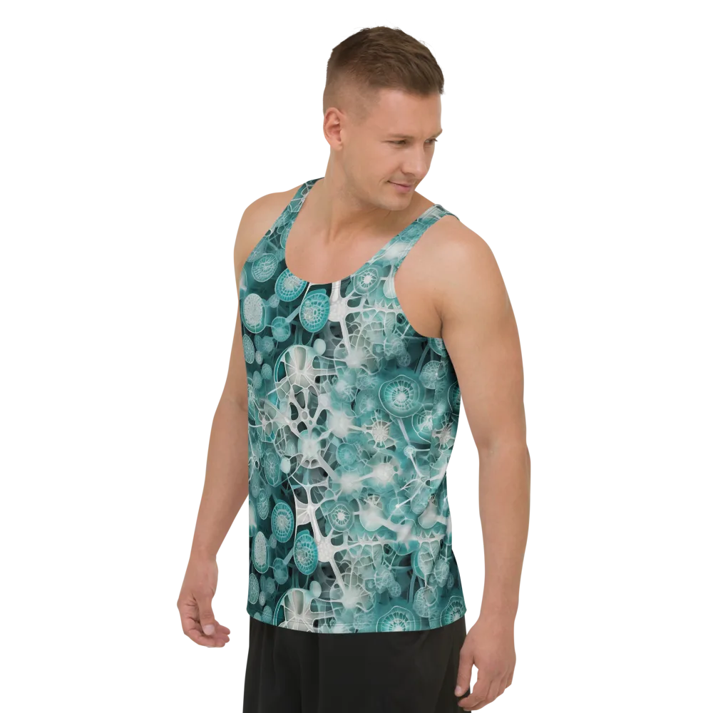 Aqua Neural Bloom on Men's Tank Top — Left Front