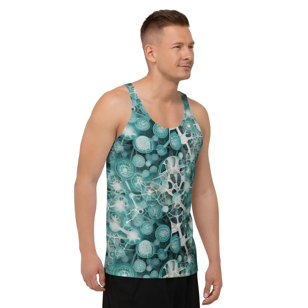Aqua Neural Bloom on Men's Tank Top — Right Front
