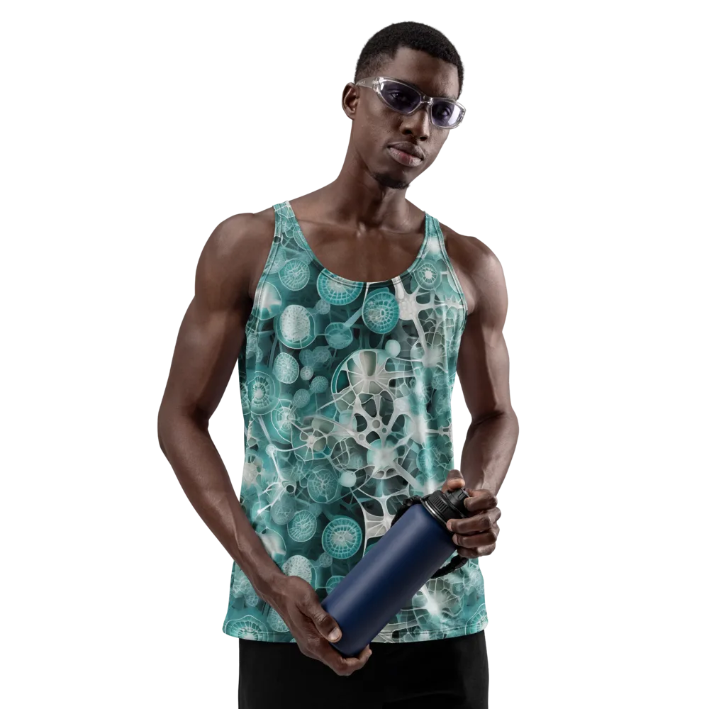 Aqua Neural Bloom on Men's Tank Top — Front