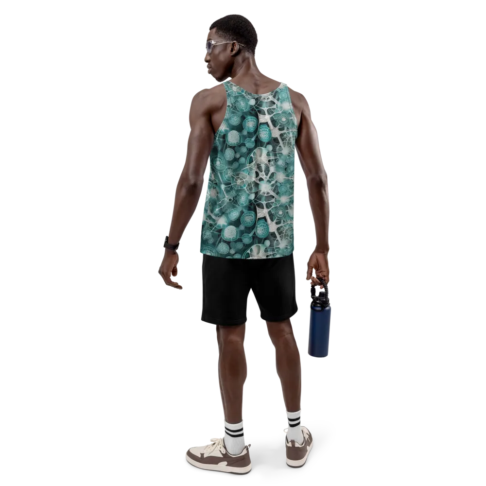Aqua Neural Bloom on Men's Tank Top — Back