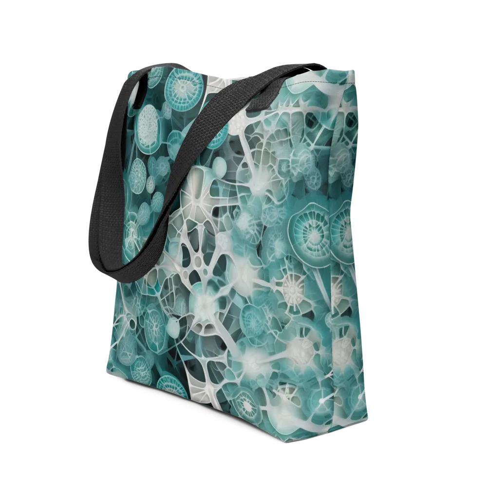 Aqua Neural Bloom on Tote Bag — Front