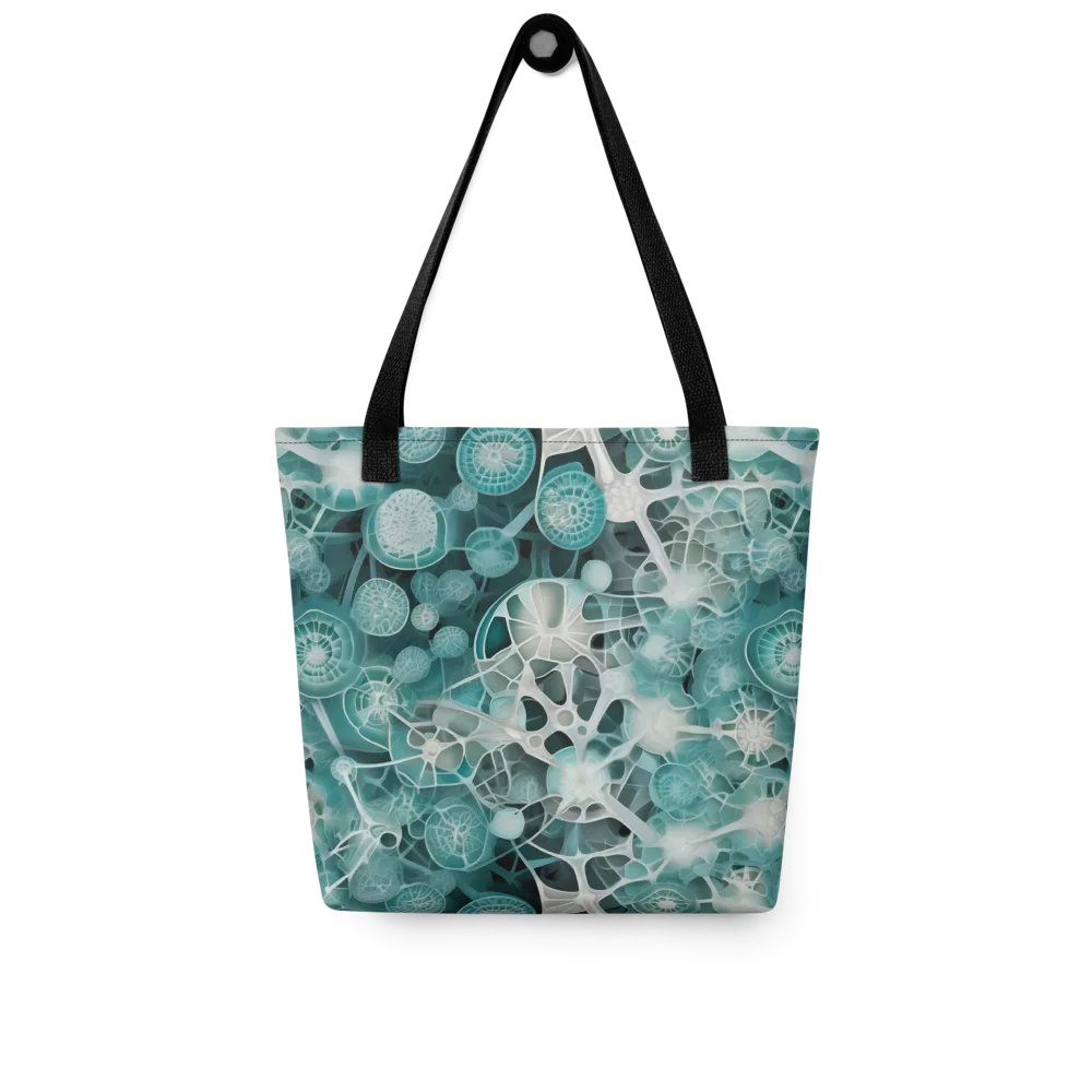 Aqua Neural Bloom on Tote Bag — Front