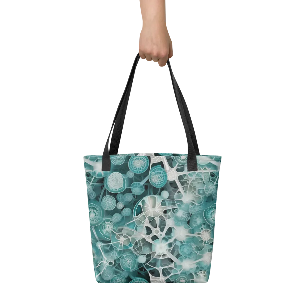Aqua Neural Bloom on Tote Bag — Front