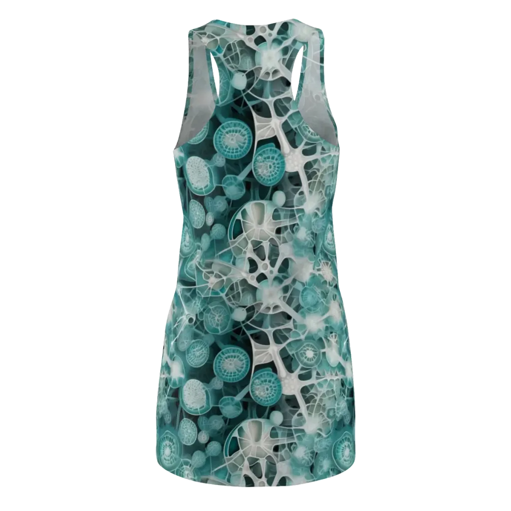 Aqua Neural Bloom on Racerback Dress — Back