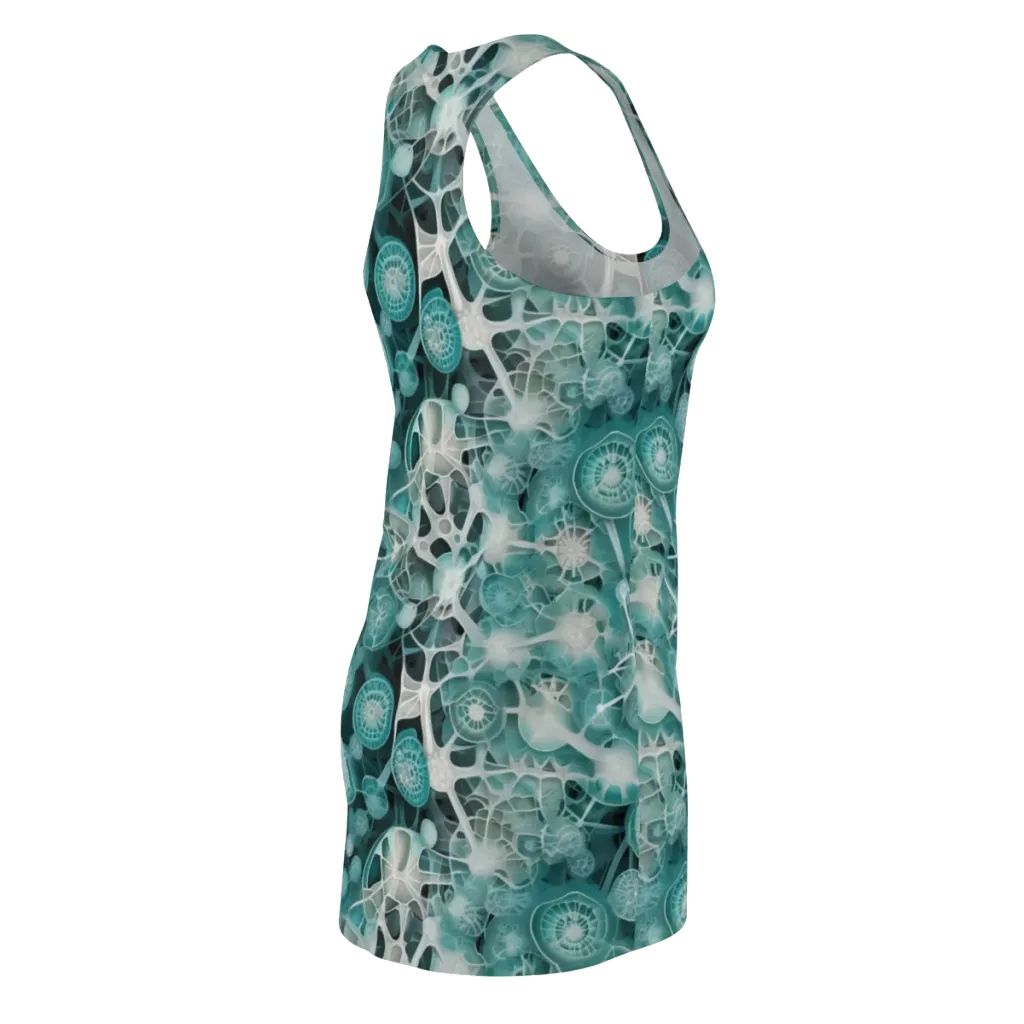 Aqua Neural Bloom on Racerback Dress — Back Side