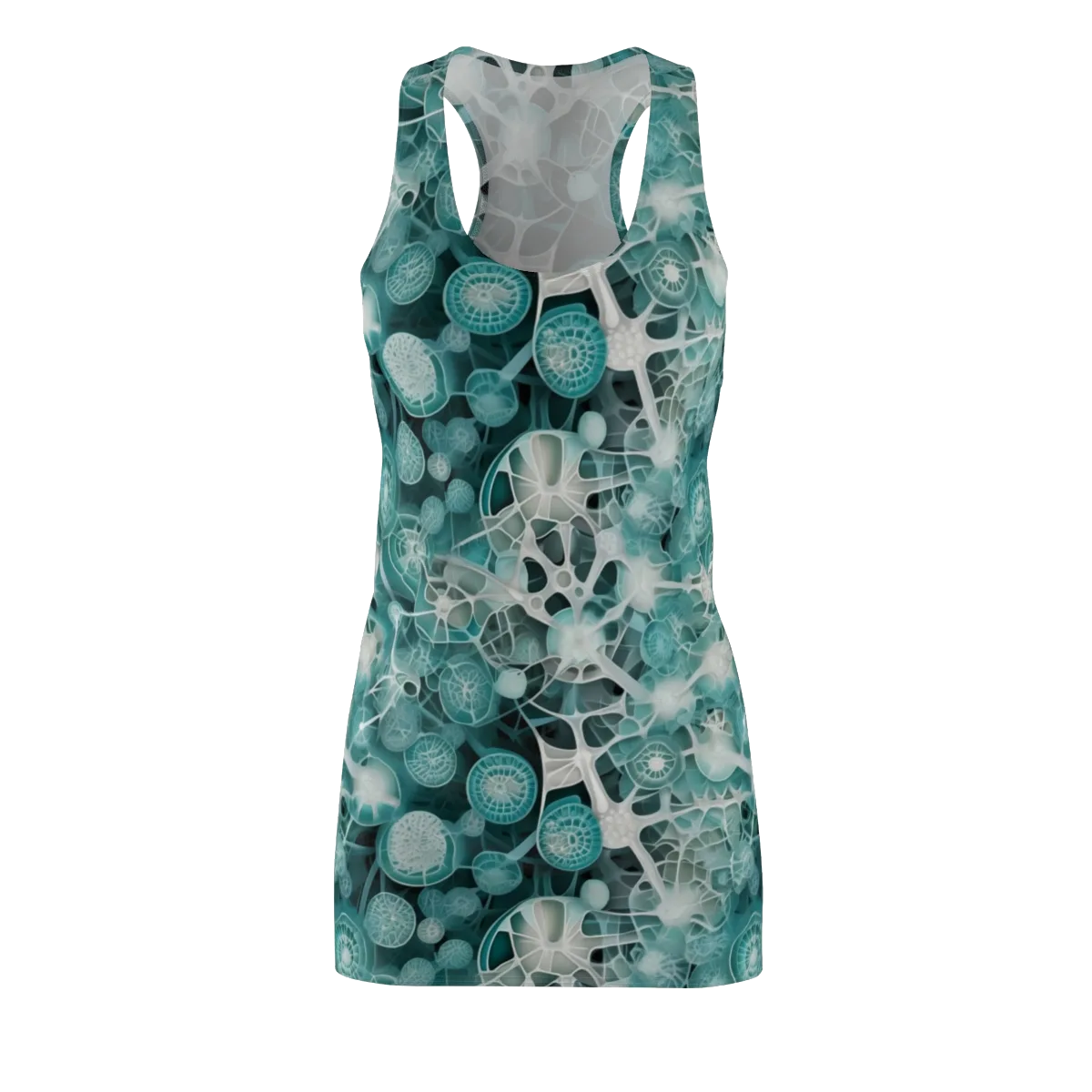 Aqua Neural Bloom on Racerback Dress — Front