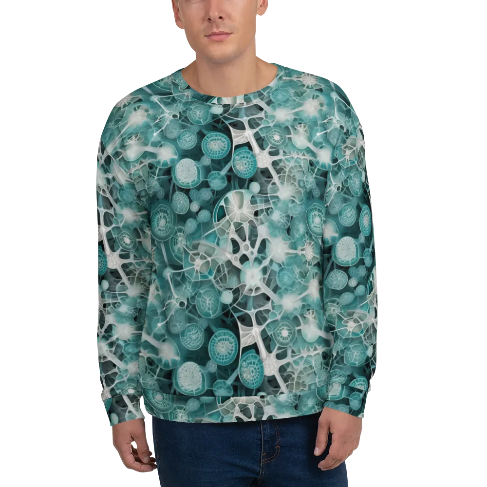 Aqua Neural Bloom on Sweatshirt — Front