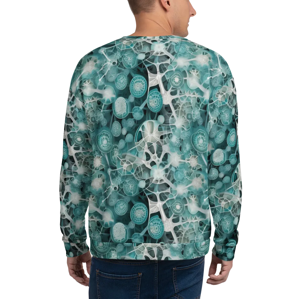 Aqua Neural Bloom on Sweatshirt — Back