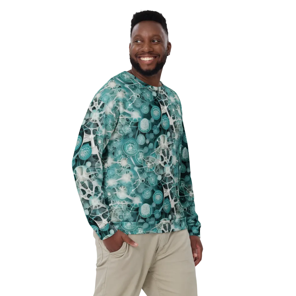 Aqua Neural Bloom on Sweatshirt — Front