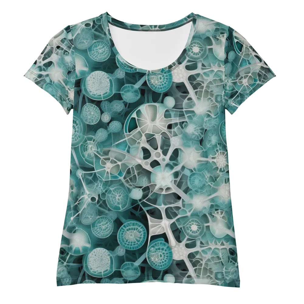 Aqua Neural Bloom on Women's Athletic T-Shirt — Front