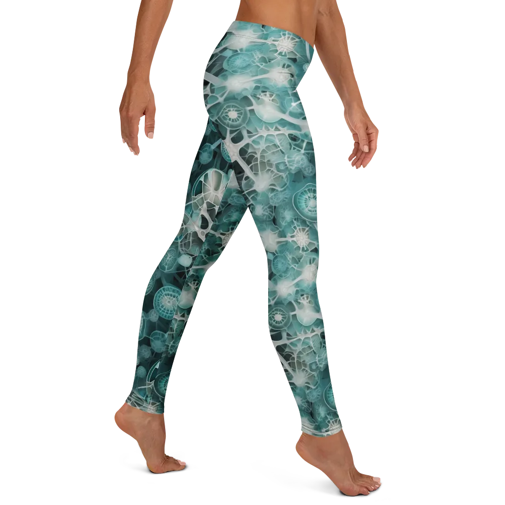 Aqua Neural Bloom on Leggings — Right