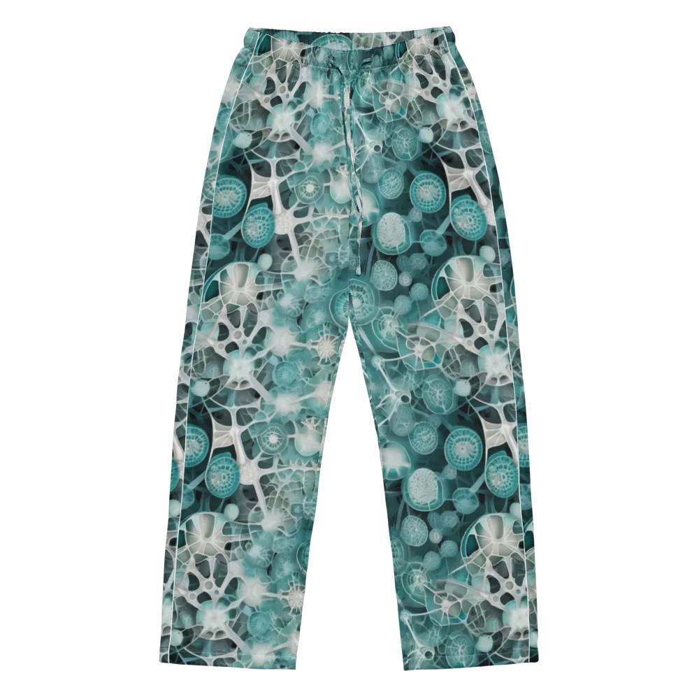 Aqua Neural Bloom on Women's Pajama Pants — Front