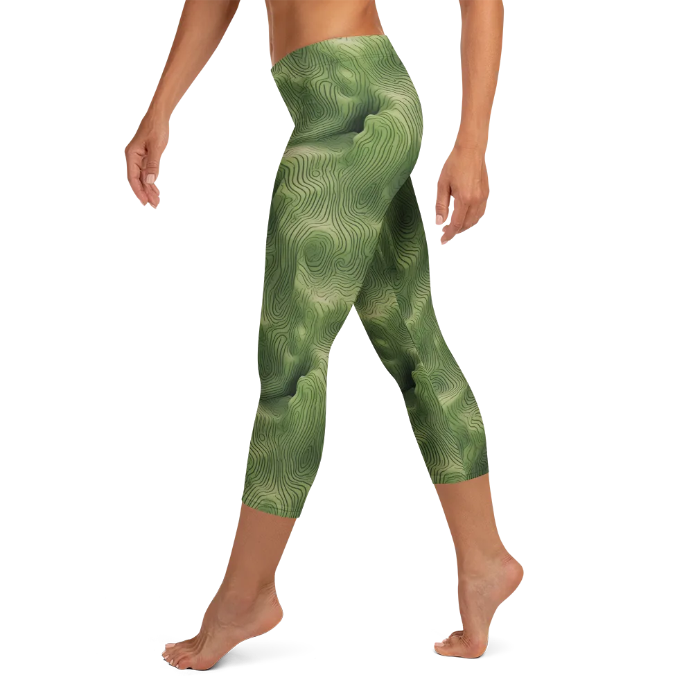 Verdant Contour on Capri Leggings — Left