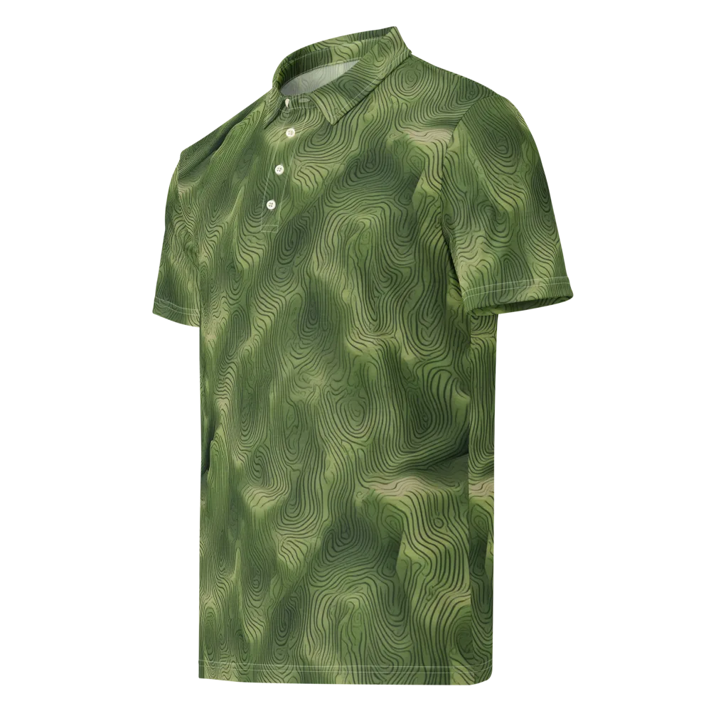 Verdant Contour on Men's Slim Fit Polo Shirt — Left Front