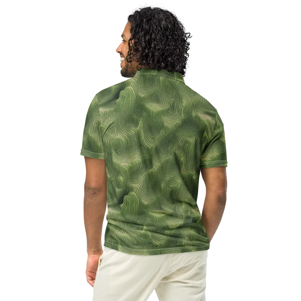 Verdant Contour on Men's Slim Fit Polo Shirt — Back