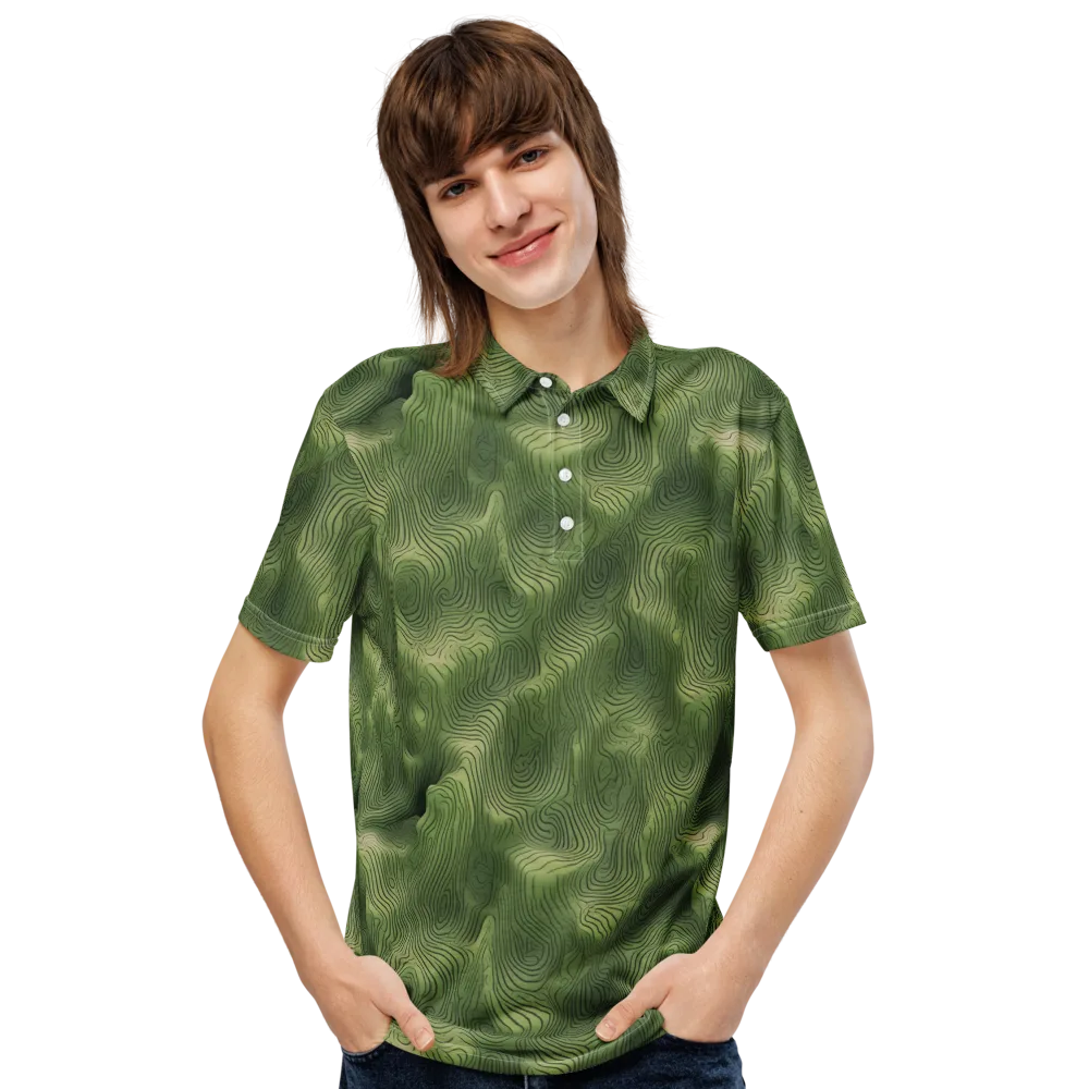 Verdant Contour on Men's Slim Fit Polo Shirt — Front