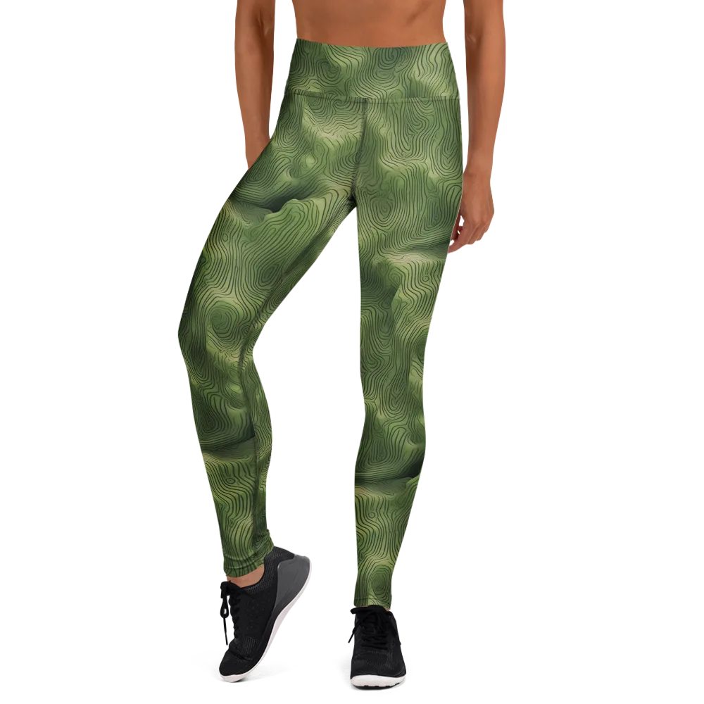 Verdant Contour on Yoga Leggings — Front