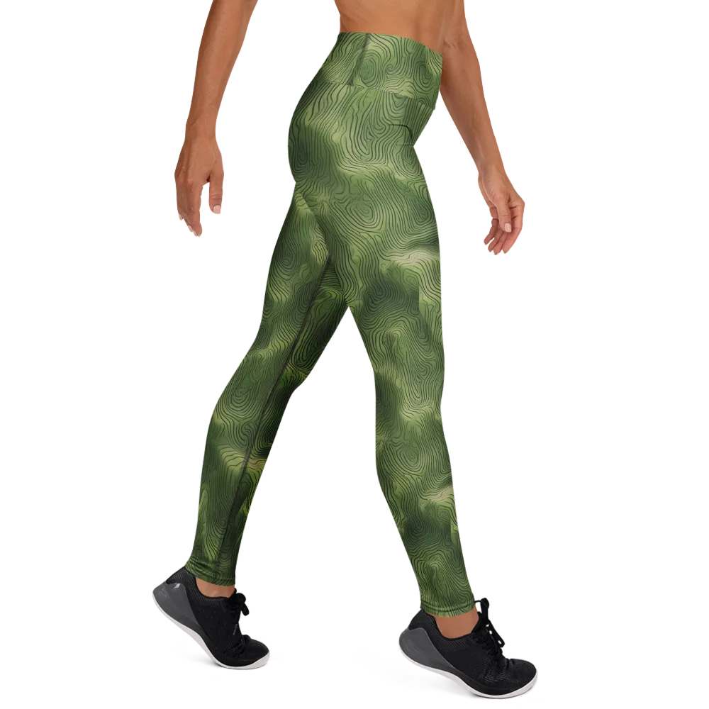 Verdant Contour on Yoga Leggings — Right