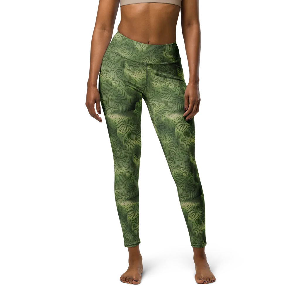 Verdant Contour on Yoga Leggings — Front