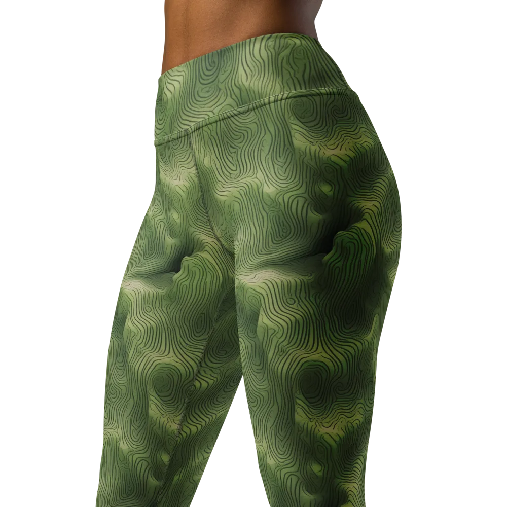 Verdant Contour on Yoga Leggings — Left Front