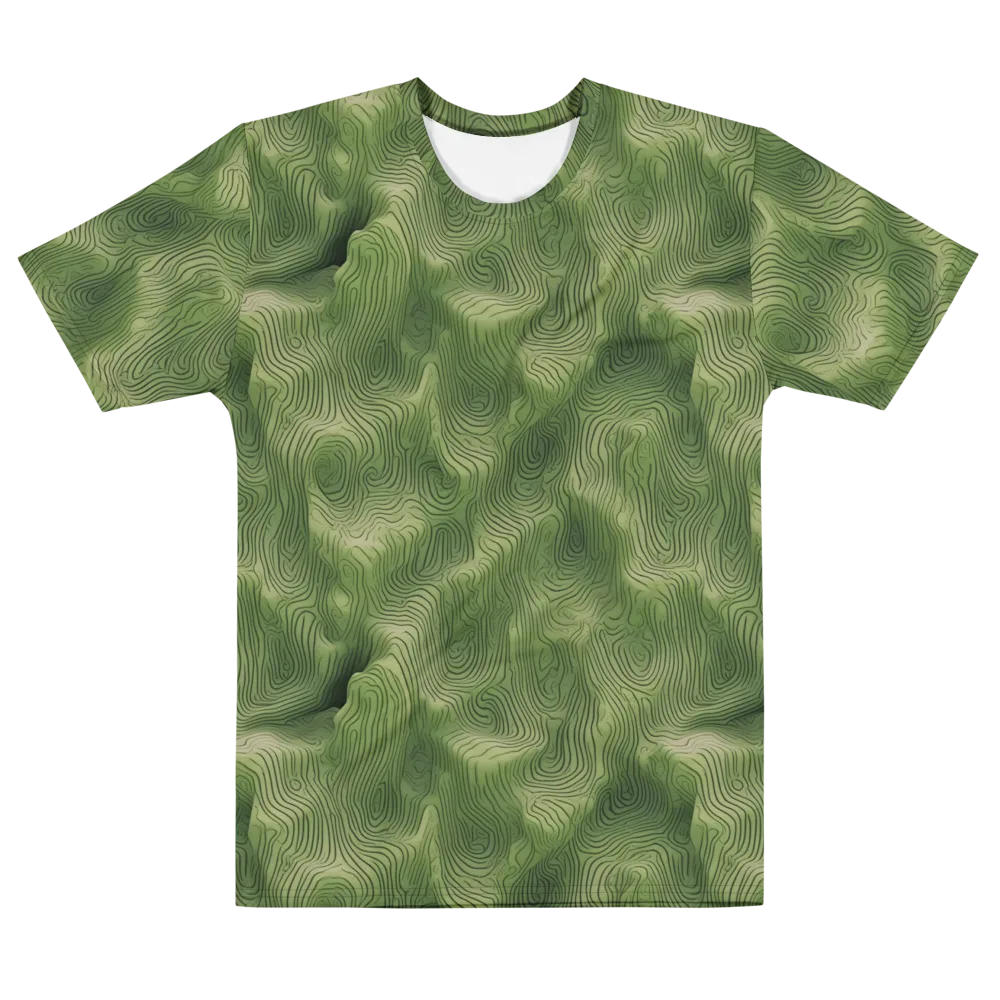 Verdant Contour on Men's Cotton Crew Neck T-Shirt — Front