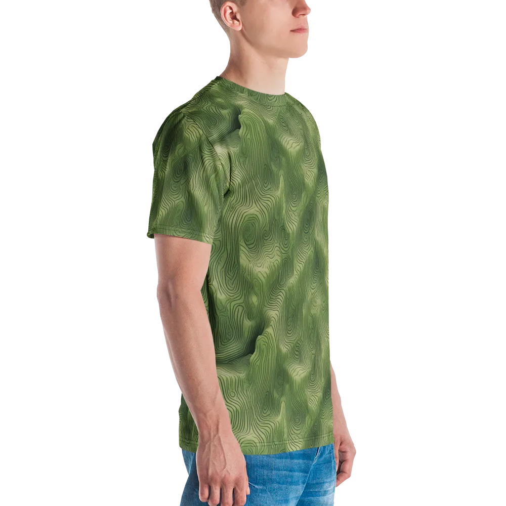 Verdant Contour on Men's Crew Neck T-Shirt — Right