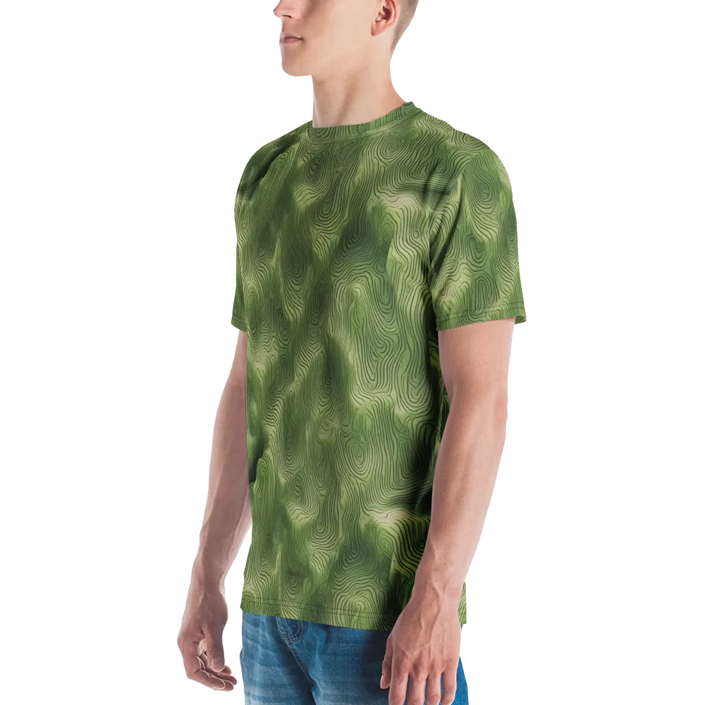 Verdant Contour on Men's Crew Neck T-Shirt — Left