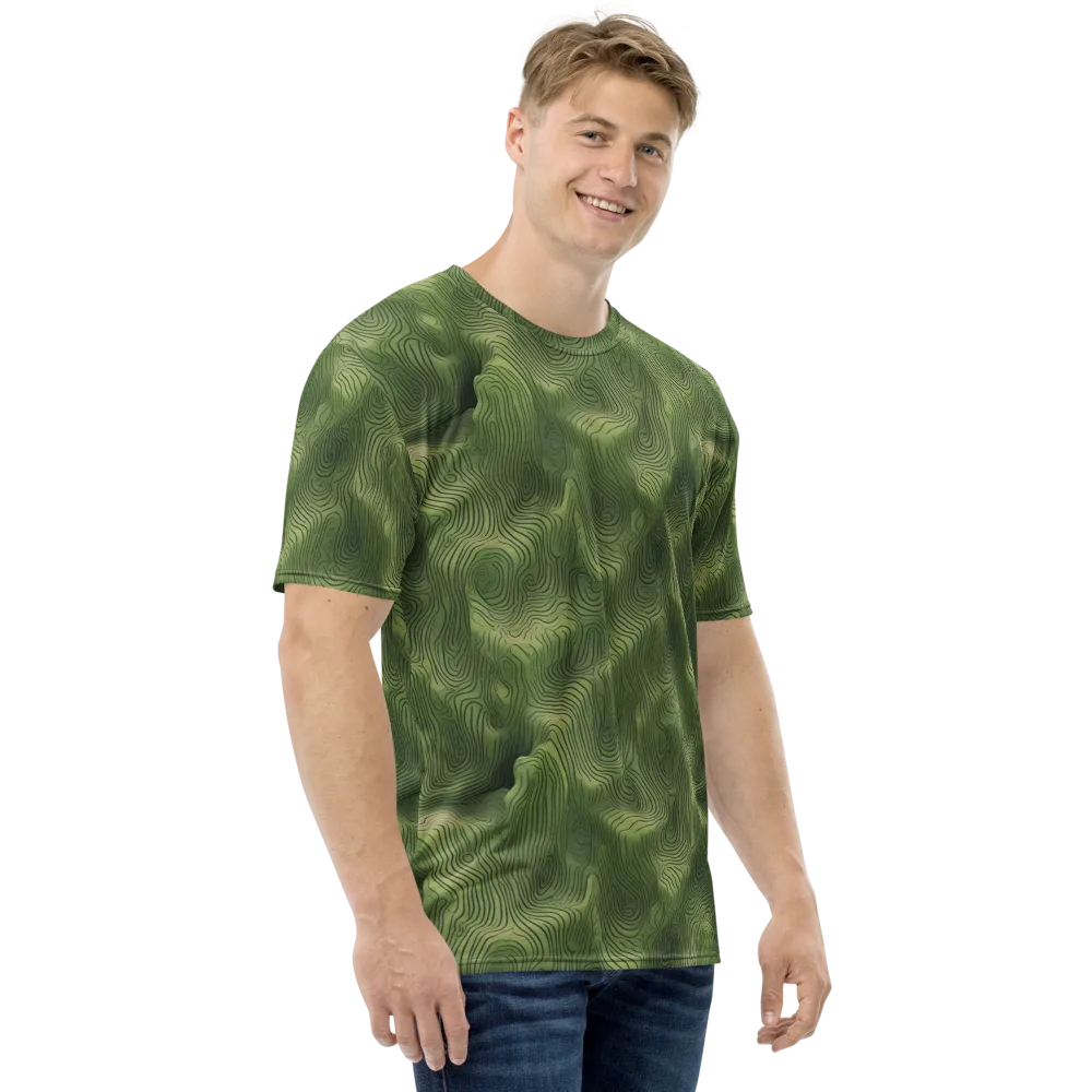 Verdant Contour on Men's Crew Neck T-Shirt — Right