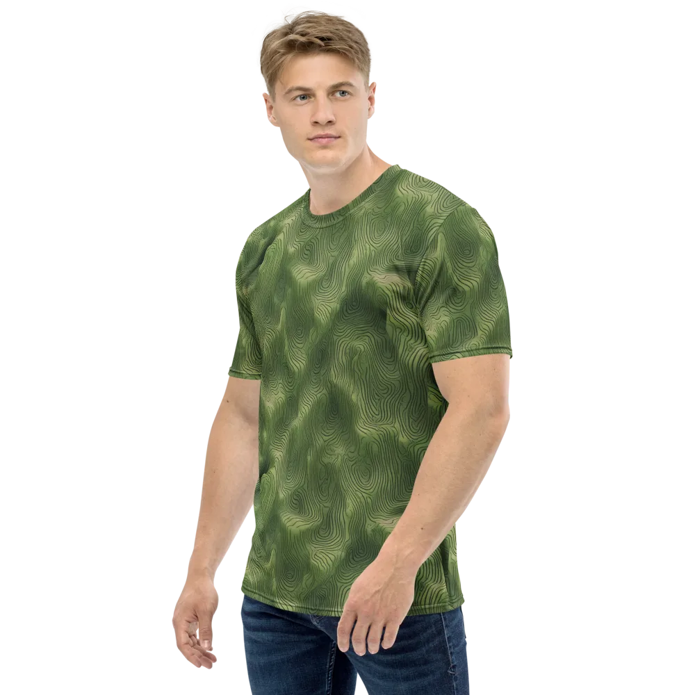 Verdant Contour on Men's Crew Neck T-Shirt — Left