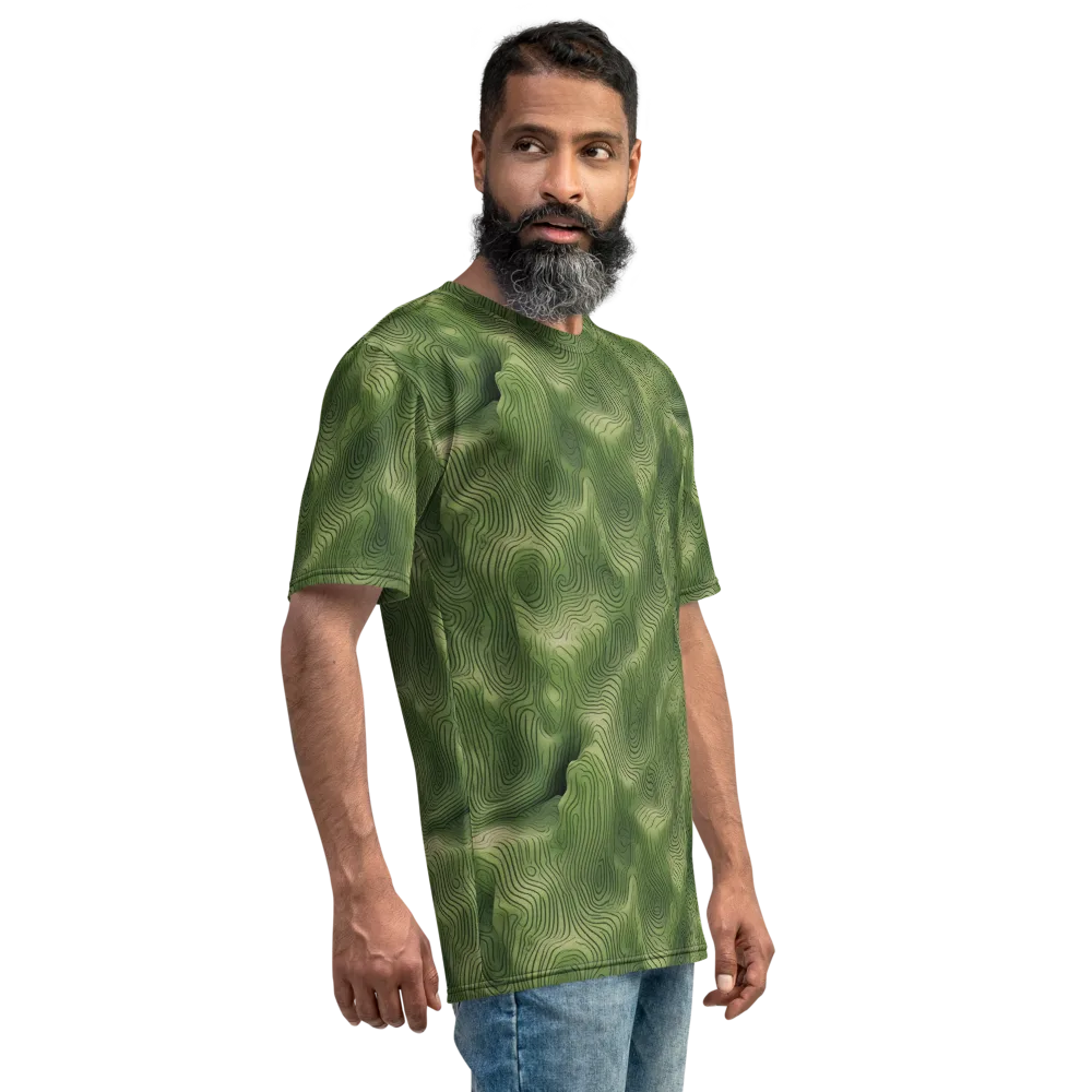 Verdant Contour on Men's Crew Neck T-Shirt — Right