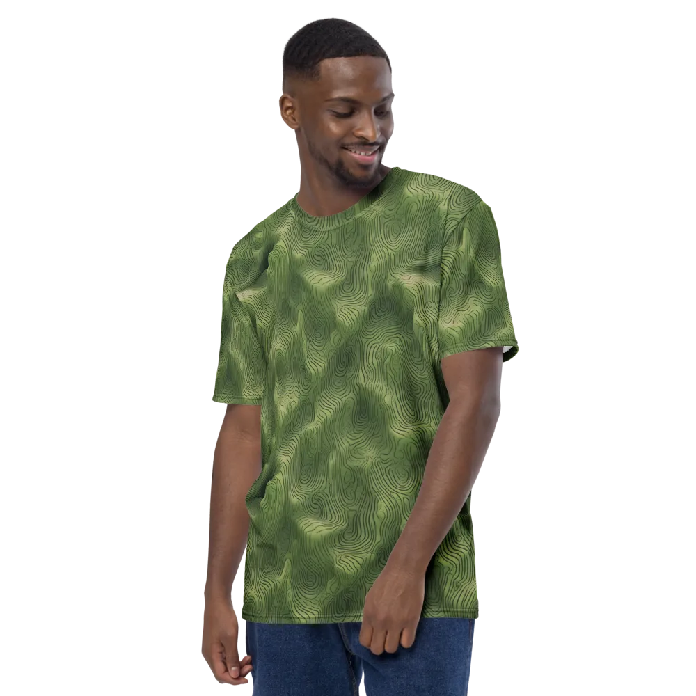 Verdant Contour on Men's Crew Neck T-Shirt — Left