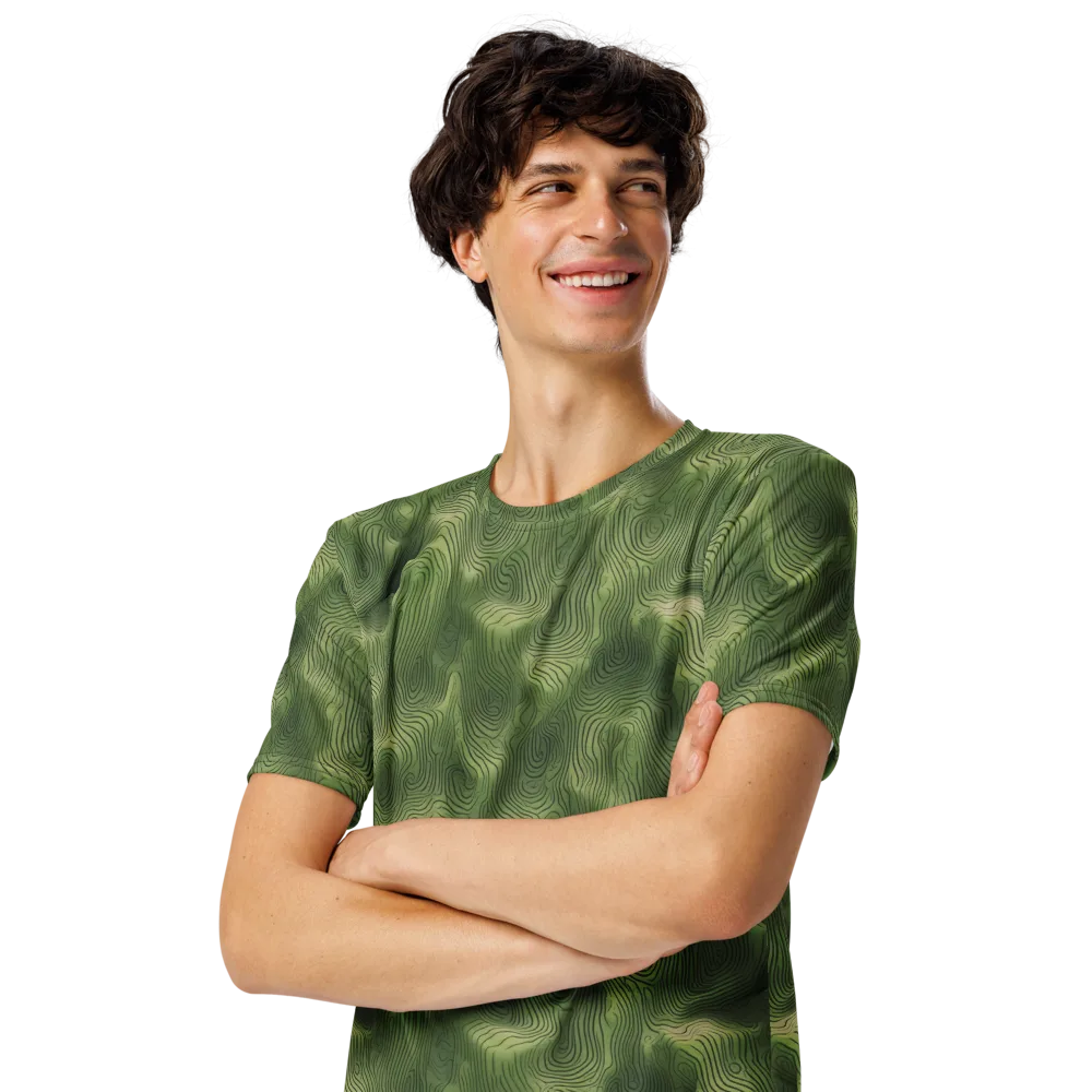 Verdant Contour on Men's Crew Neck T-Shirt — Left Front