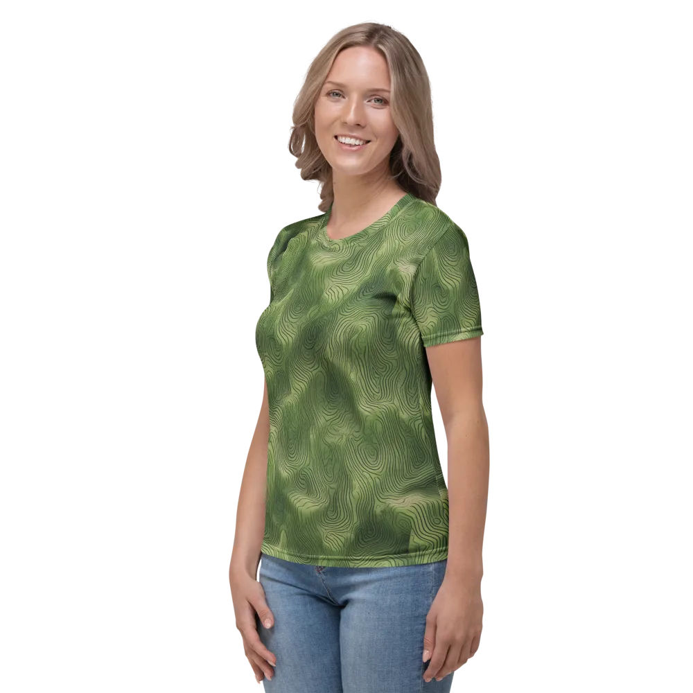 Verdant Contour on Women's Crew Neck T-Shirt — Left