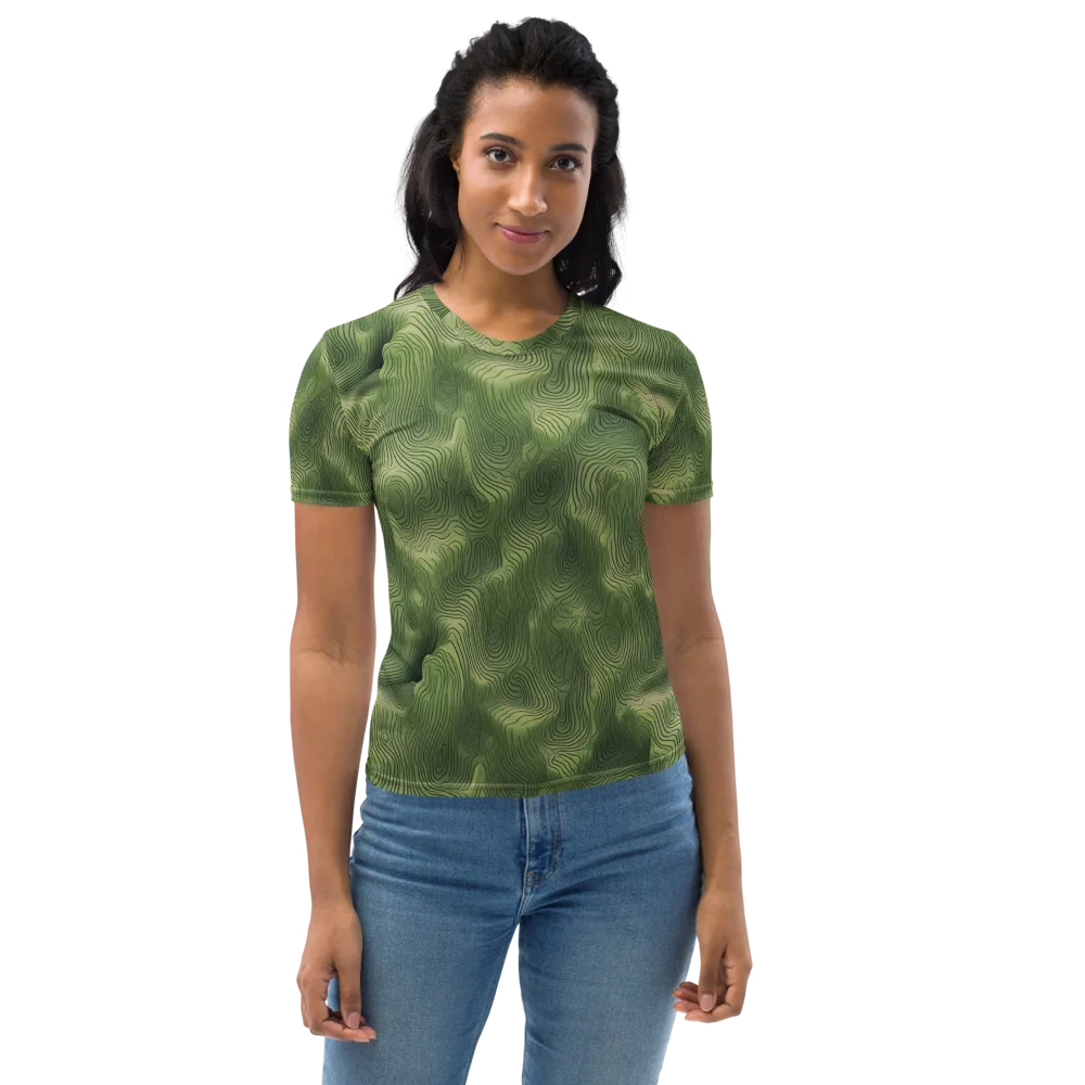 Verdant Contour on Women's Crew Neck T-Shirt — Front