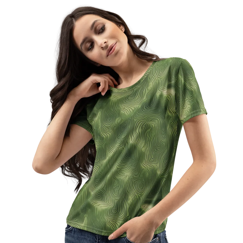 Verdant Contour on Women's Crew Neck T-Shirt — Left Front