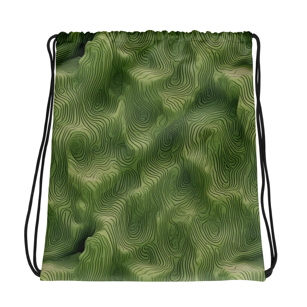 Verdant Contour on Drawstring Bag — Photo